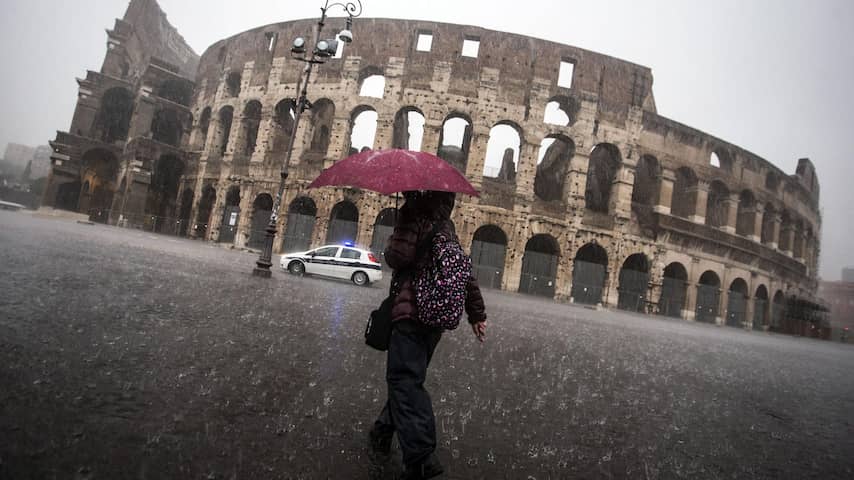 Overstromingen door regen in Rome