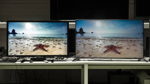 Links de HDR en 4.000 cd/m2, rechts normale beelden