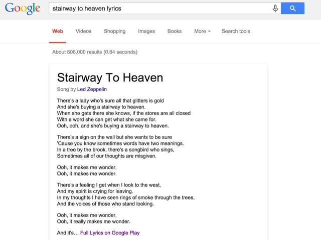 Google toont songteksten in zoekresultaten | NU - Het laatste nieuws