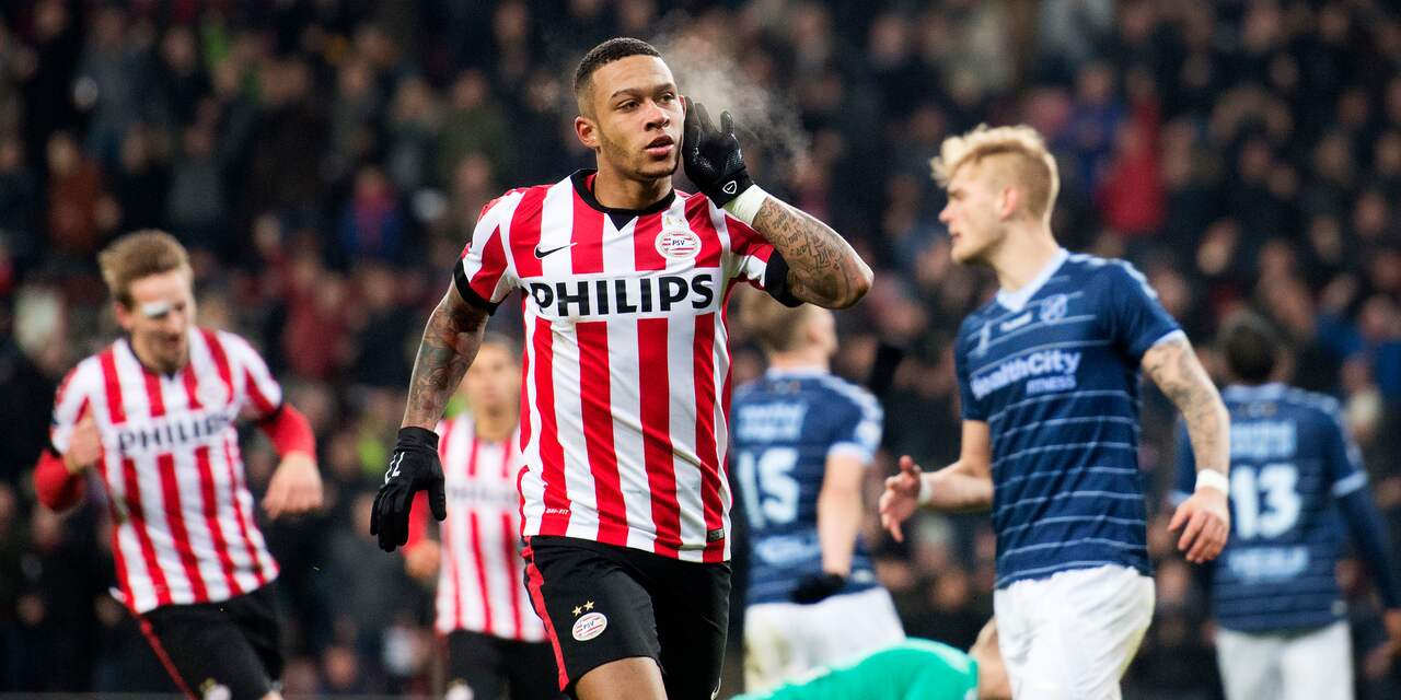 Depay helpt PSV met twee goals aan winst op FC Utrecht