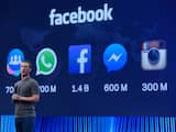 Mark Zuckerberg toont de gebruikscijfers van de diensten, waaronder WhatsApp, Facebook, Messenger en Instagram