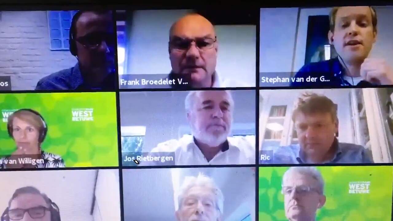 Beeld uit video: Persoon verstoort digitale raadsvergadering West Betuwe