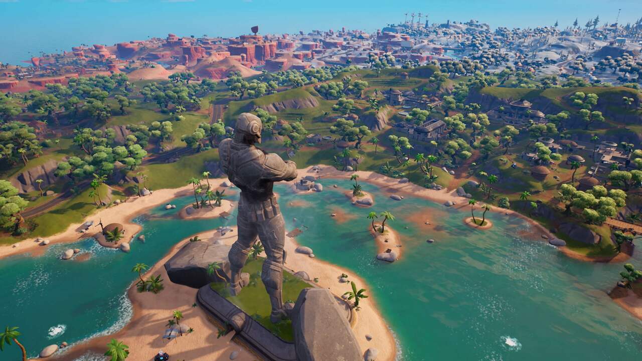 De nieuwe spelwereld van Fortnite.