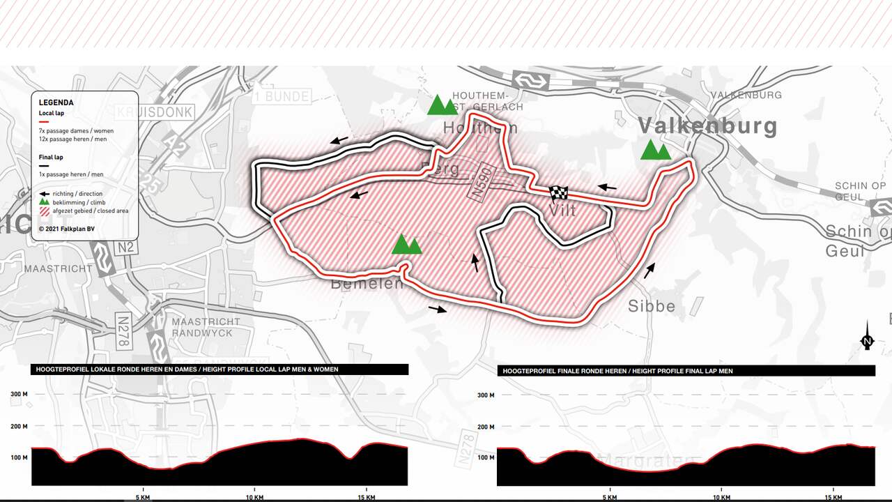 De 16,9 kilometer lange omloop van de Amstel Gold Race.