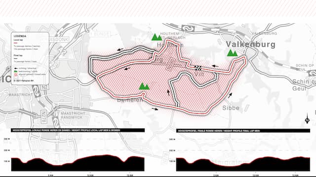 De 16,9 kilometer lange omloop van de Amstel Gold Race.