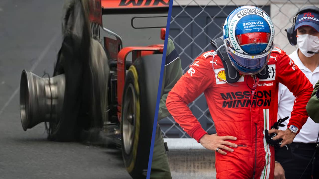 Beeld uit video: Nooit haalde Leclerc de finish in Monaco: dit ging er steeds fout