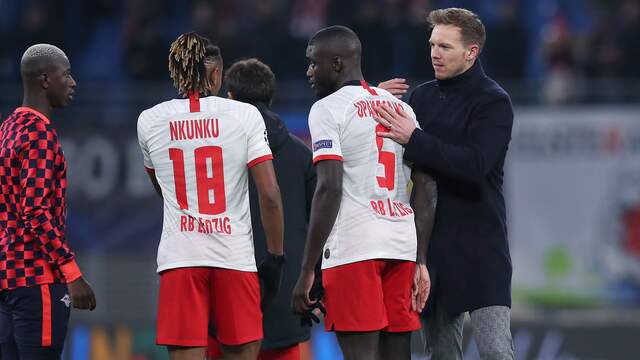 Verdediger Dayot Upamecano en trainer Julian Nagelsmann verruilen komende zomer RB Leipzig voor Bayern München.