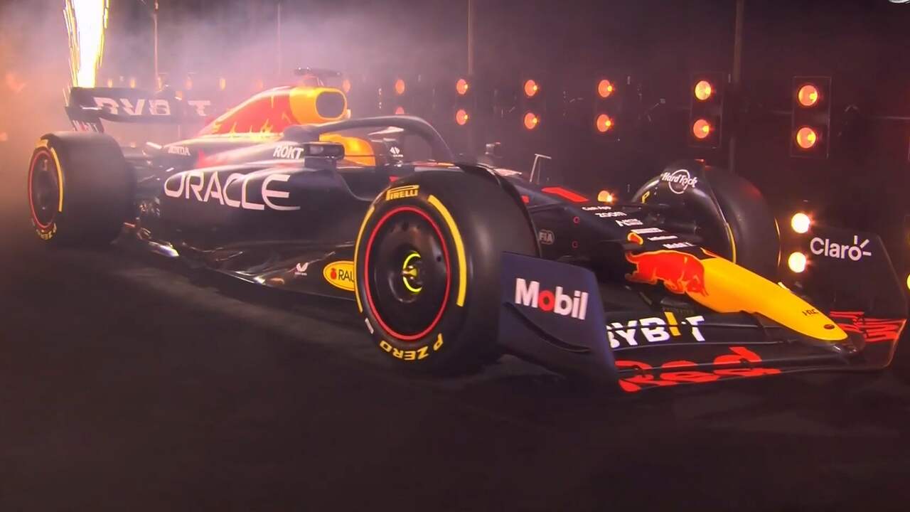 Image from video: Red Bull presents familiar color scheme car for 2023