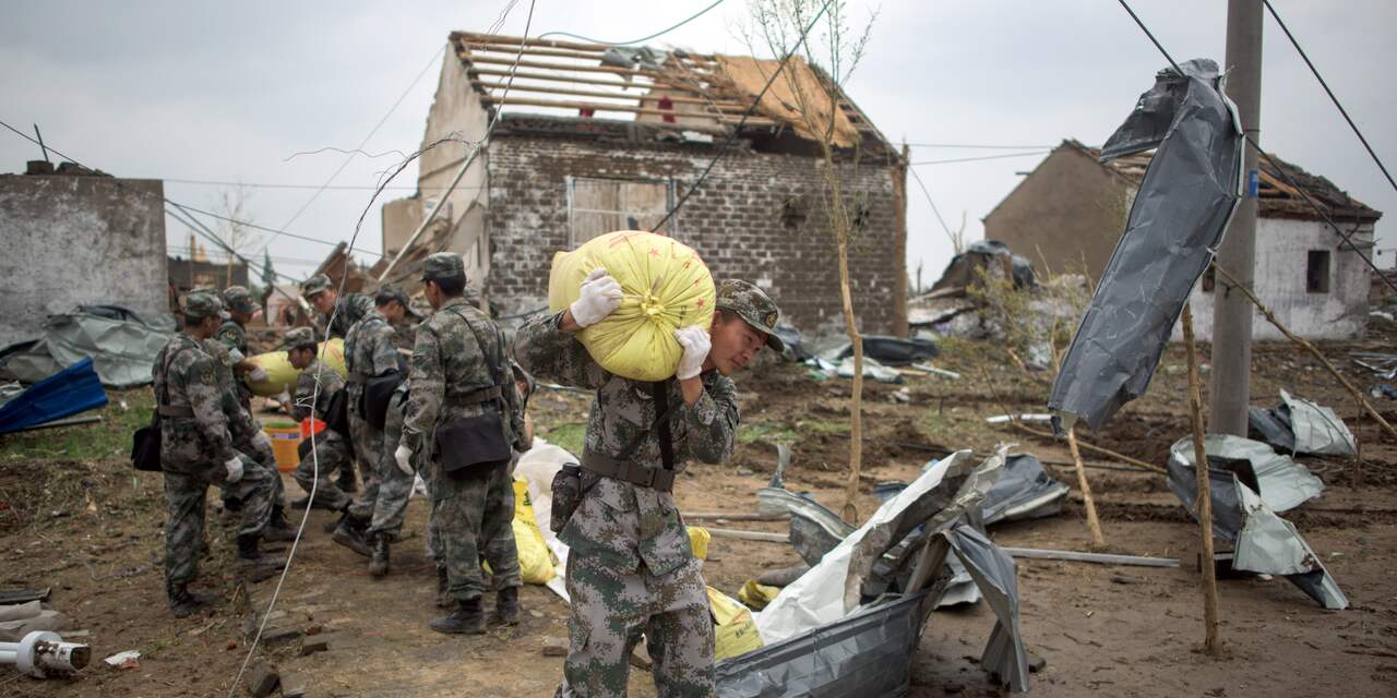 Dodental tornado en storm in Oost-China loopt op tot 99 mensen