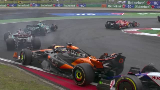 Stroll botst tijdens safetycar op Ricciardo bij Grand Prix van China