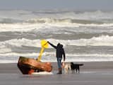 Donderdag 13 februari: Een restant van de storm Ciara op het Bloemendaalse strand.