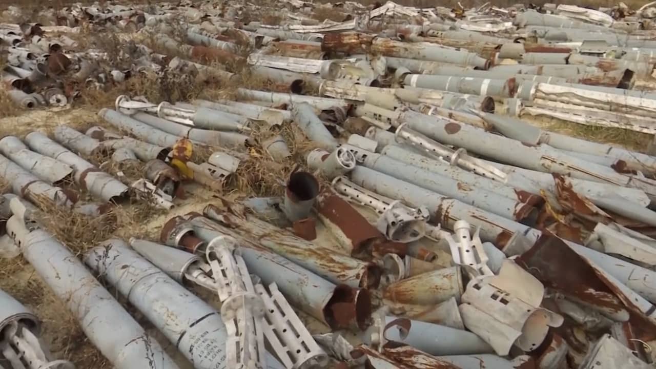 Beeld uit video: Hier bewaart Oekraïne honderden gebuikte Russische raketten