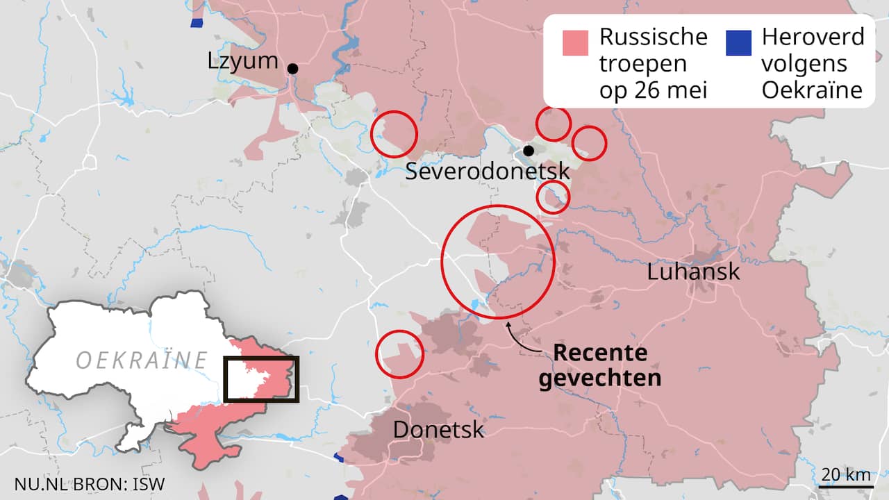 Russische opmars in Oekraïne in de regio Luhansk.