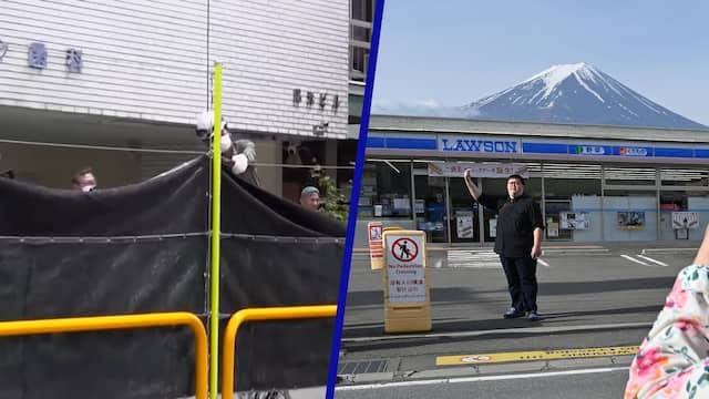 Japan plaatst scherm om toeristen te weren van populaire fotoplek Fuji