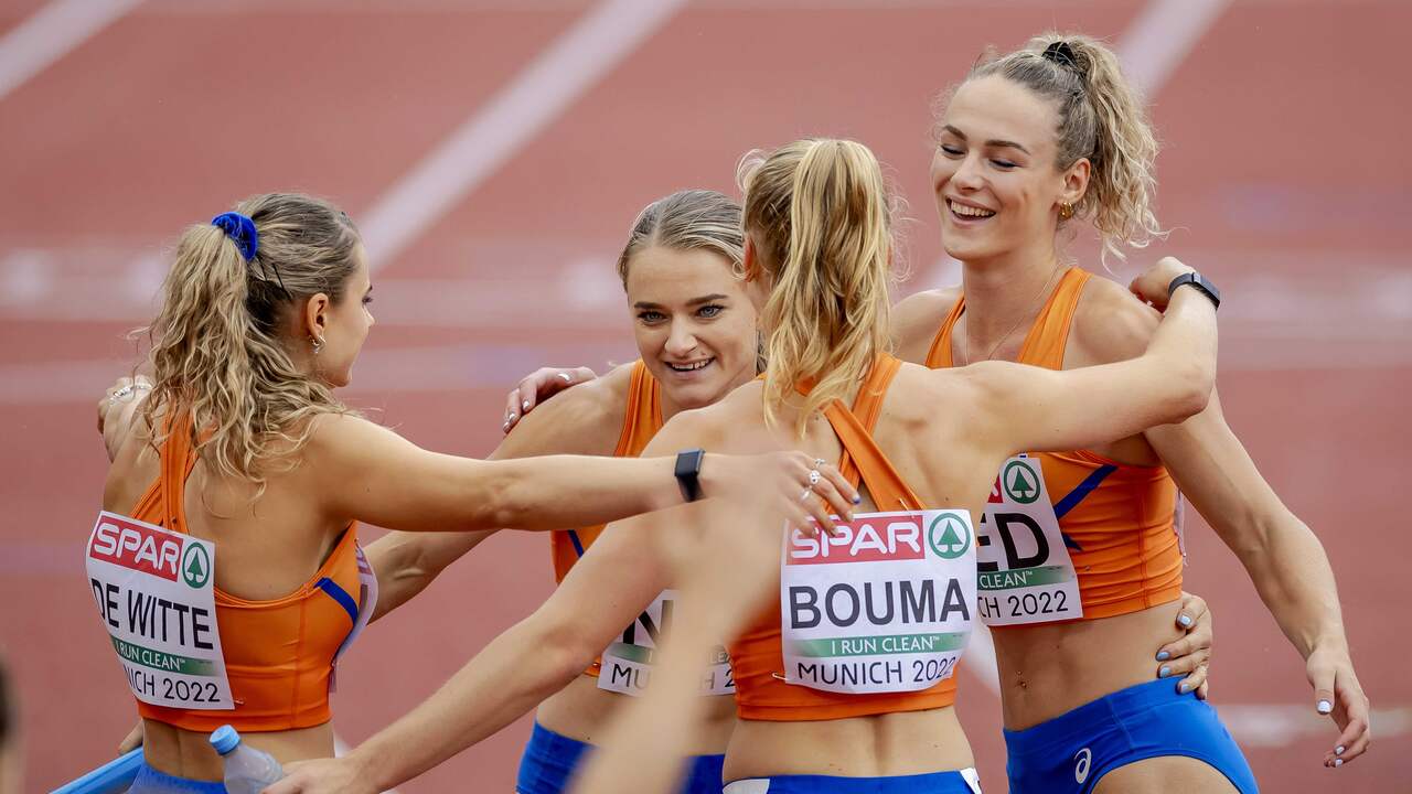 Lieke Klaver, Lisanne de Witte, Laura de Witte en Andrea Bouma plaatsten zich met de beste seizoenstijd voor de finale op de 4x400 meter.