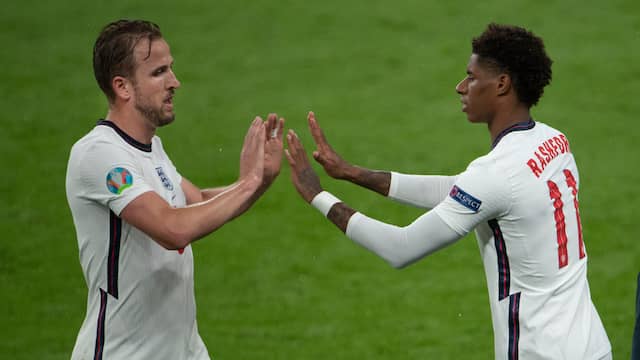 Harry Kane krijgt bij Engeland vooralsnog de voorkeur in de punt van de aanval.