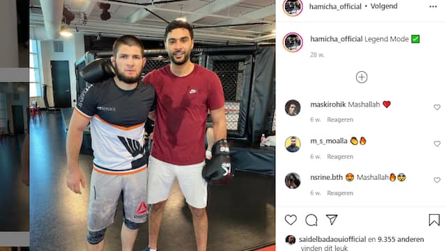 Hamicha na een training met UFC-legende Khabib Nurmagomedov eerder dit jaar.
