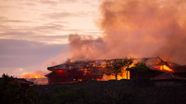 Oud en wereldberoemd Japans kasteel afgebrand