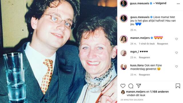 "Met jou is het glas altijd halfvol!", zegt Guus Meeuwis over zijn moeder. (Foto: Instagram/Guus Meeuwis)
