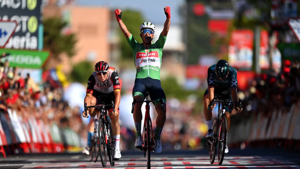 Mads Pedersen sprinted to his second stage win in this Vuelta.