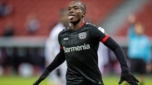 Moussa Diaby nam namens Leverkusen tegen Frankfurt twee treffers voor zijn rekening.