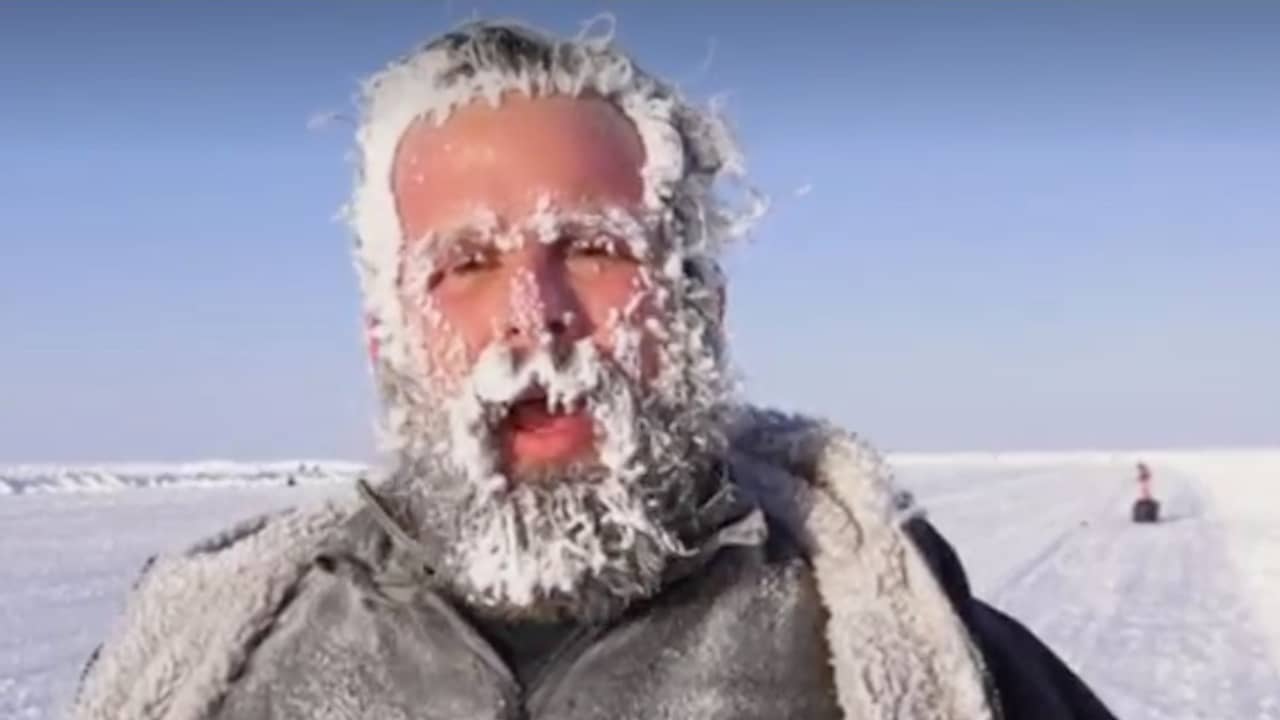 Beeld uit video: Atleten trotseren extreme kou bij marathon van Noordpool