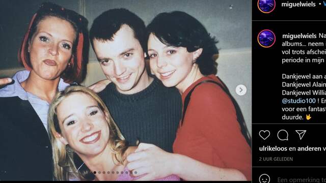 Miguel Wiels met de originele leden Karen Damen, Kathleen Aerts en Kristel Verbeke.