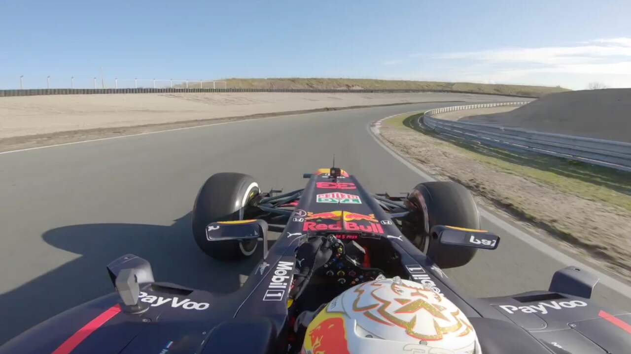 Beeld uit video: Zo reed Verstappen zijn eerste rondje op Circuit Zandvoort