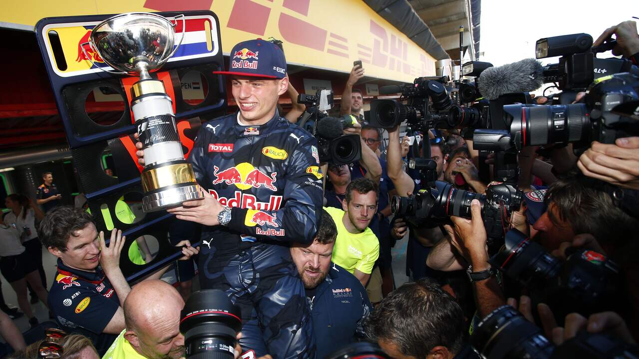 Max Verstappen werd in 2016 in Spanje op achttienjarige leeftijd de jongste Grand Prix-winnaar ooit in de Formule 1.