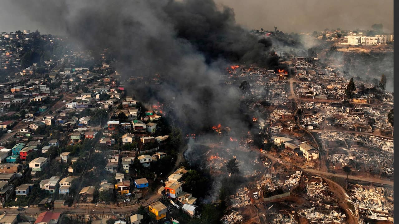 Dozens of deaths in Chile as a result of forest fires that destroyed entire residential areas  outside