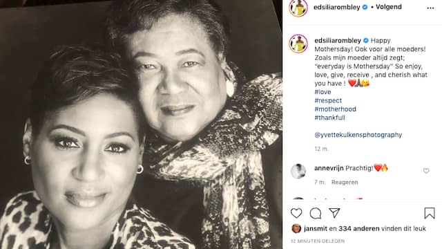 "Iedere dag is Moederdag", eert Edsilia Rombley haar moeder. (Foto: Instagram/Edsilia Rombley)