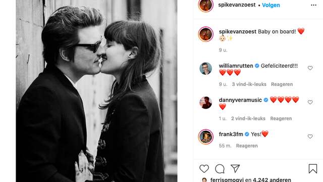 Spike van DI-RECT kondigt aan een kind te verwachten. (Foto: Instagram/Spike van Zoest)