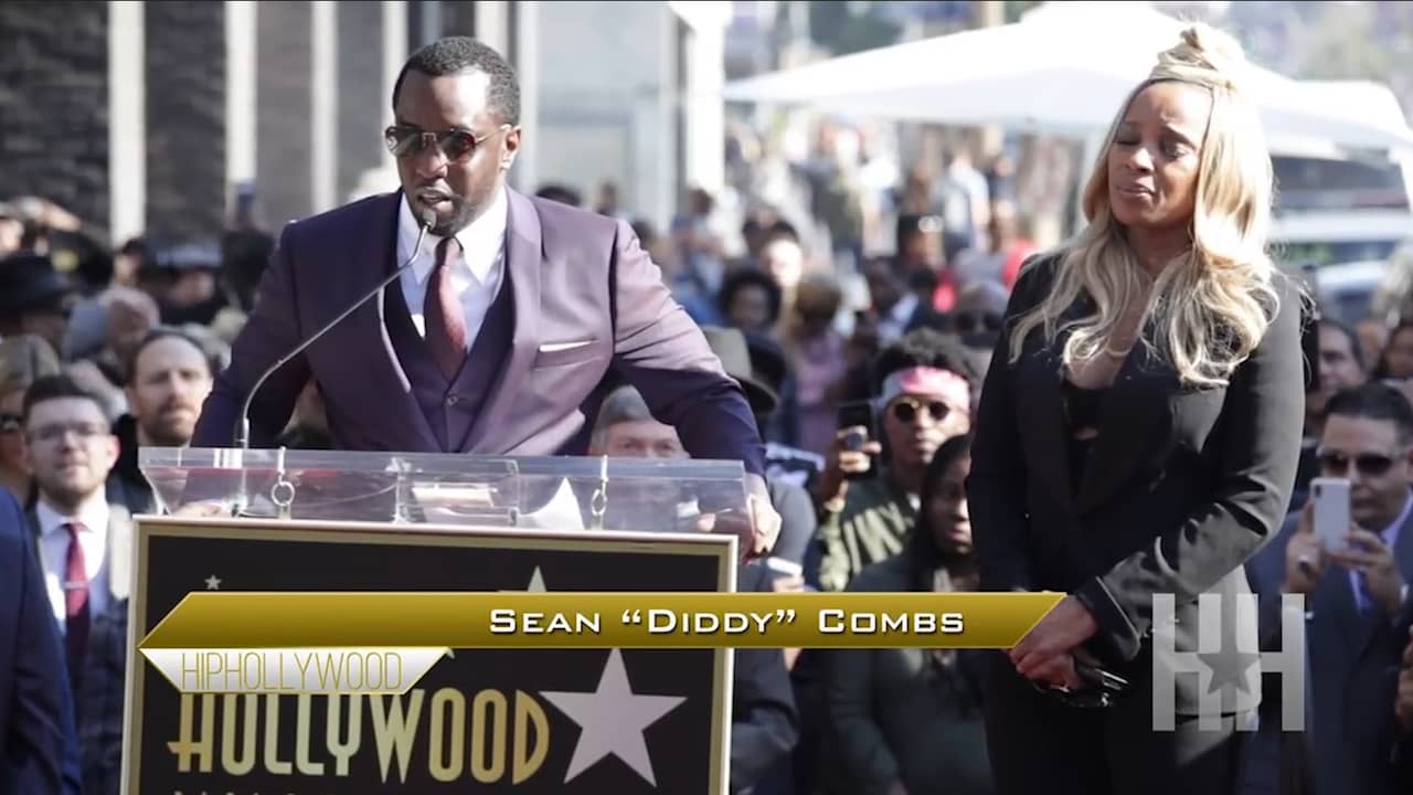 P. Diddy onthult ster Mary J. Blige op Hollywood Walk of Fame
