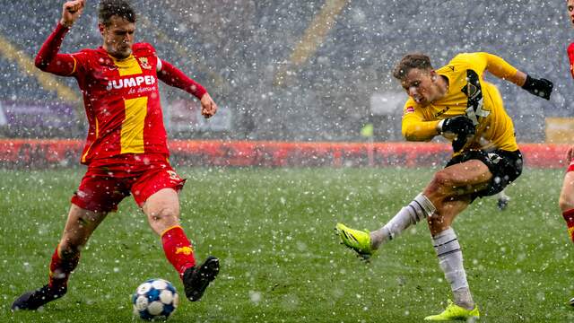 Go Ahead Eagles trok in de sneeuw in Breda aan het langste eind.