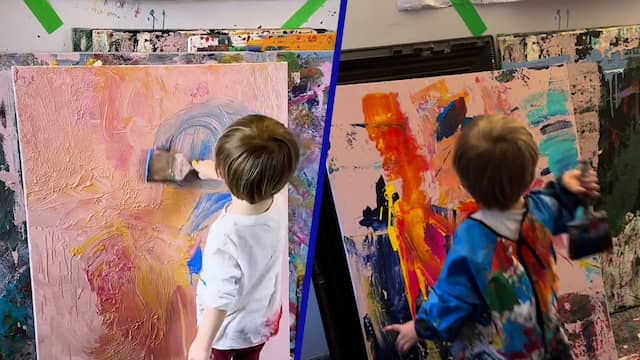 Tweejarige schildert doeken ter waarde van duizenden euro's