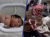Onder puin geboren baby wordt gered in Syrië