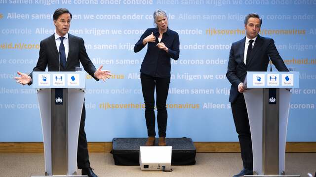 Op de persconferenties van Rutte en De Jonge werden keer op keer nieuwe strategieën gepresenteerd.