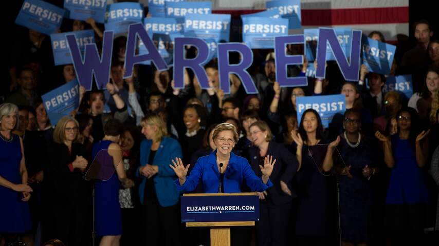 Warren eerste Democratische kandidaat presidentsverkiezingen VS in 2020