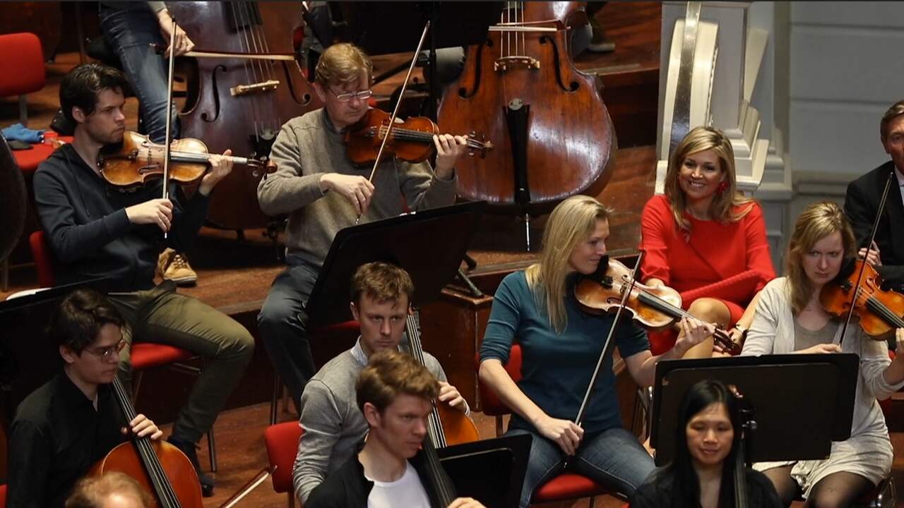 Beeld uit video: Koningin Maxima bezoekt op verjaardag Ariane Concertgebouworkest