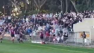 Tientallen rugbyfans vallen van tribune in Sydney door afbreken reling