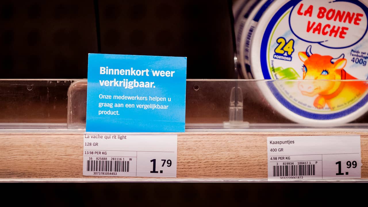 Cheese shelves at Albert Heijn probably soon filled again after hack |  NOW