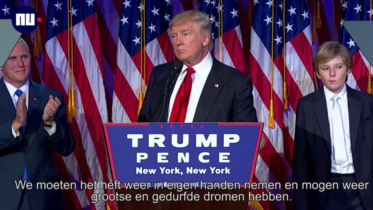 Beeld uit video: Donald Trump houdt eerste overwinningsspeech