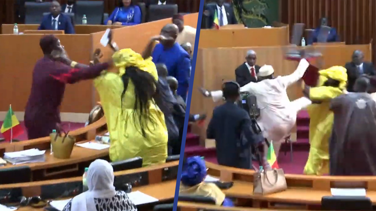 Beeld uit video: Politici gaan op de vuist in Senegalees parlement