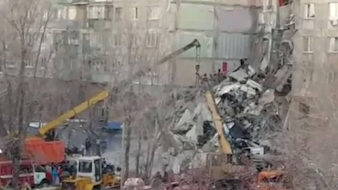 Flatgebouw in Rusland stort in na gasexplosie