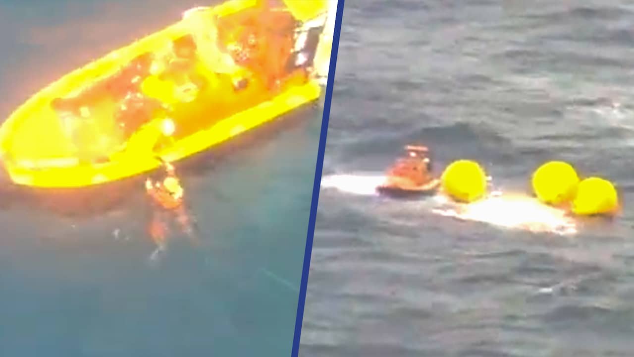 Beeld uit video: Fransman overleeft zestien uur onder gekapseisde boot