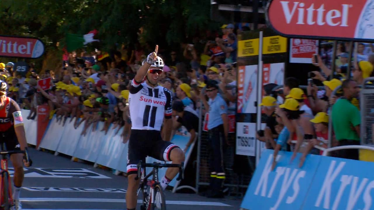 Beeld uit video: Matthews bezorgt Sunweb tweede zege in Tour de France 