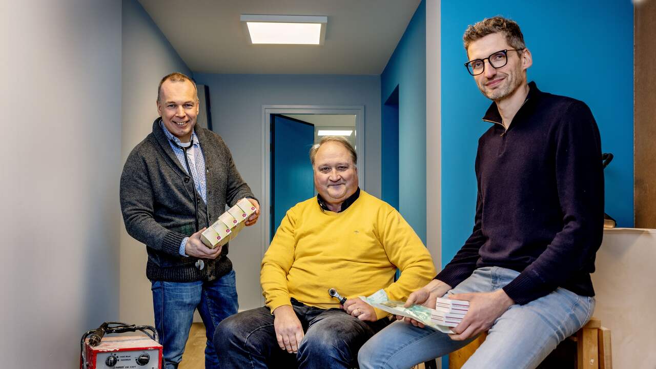 Huisartsen Jeroen Huijgens, Leon Salimans en Rutger Frankhuisen.