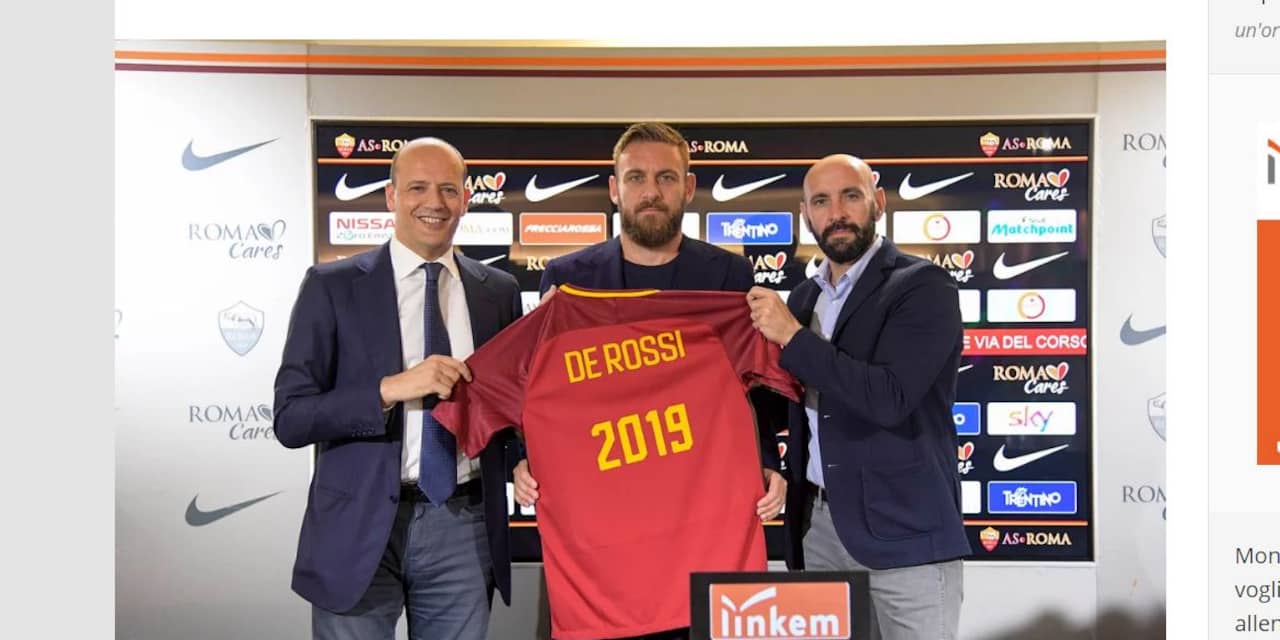 Clubicoon De Rossi (33) tekent voor 17e en 18e seizoen bij AS Roma 