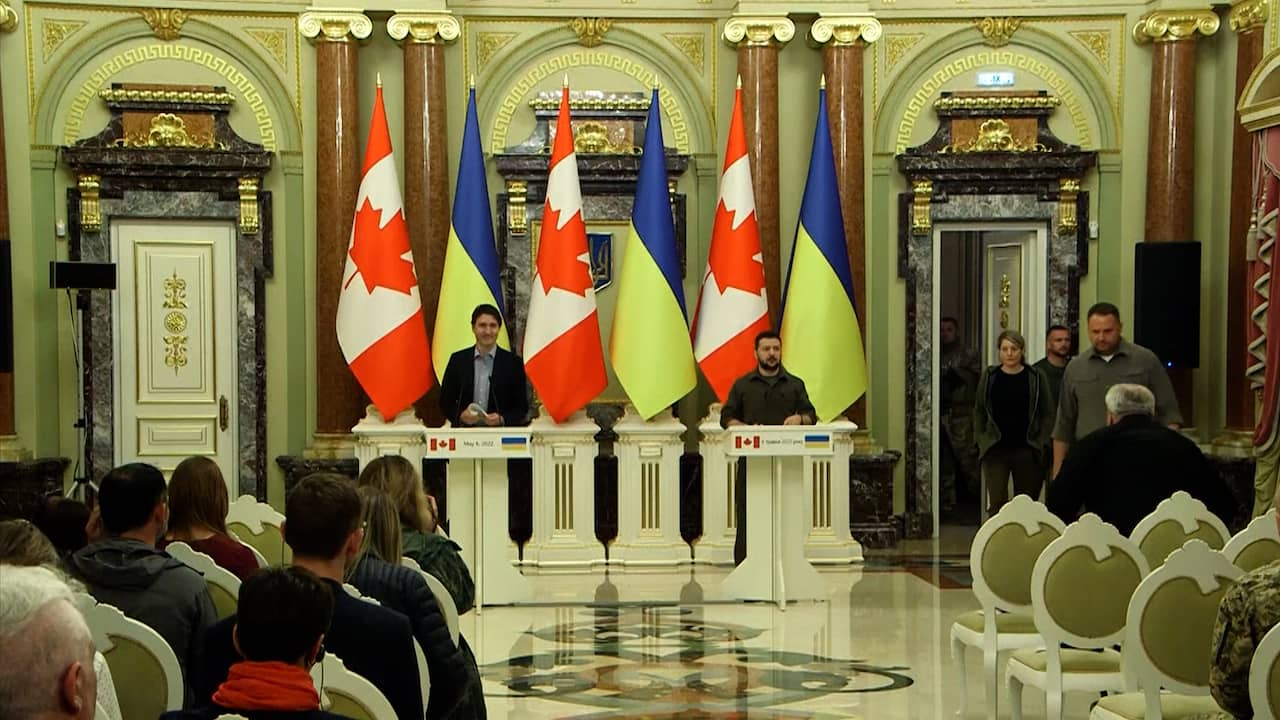 Beeld uit video: Trudeau heropent ambassade in Kyiv