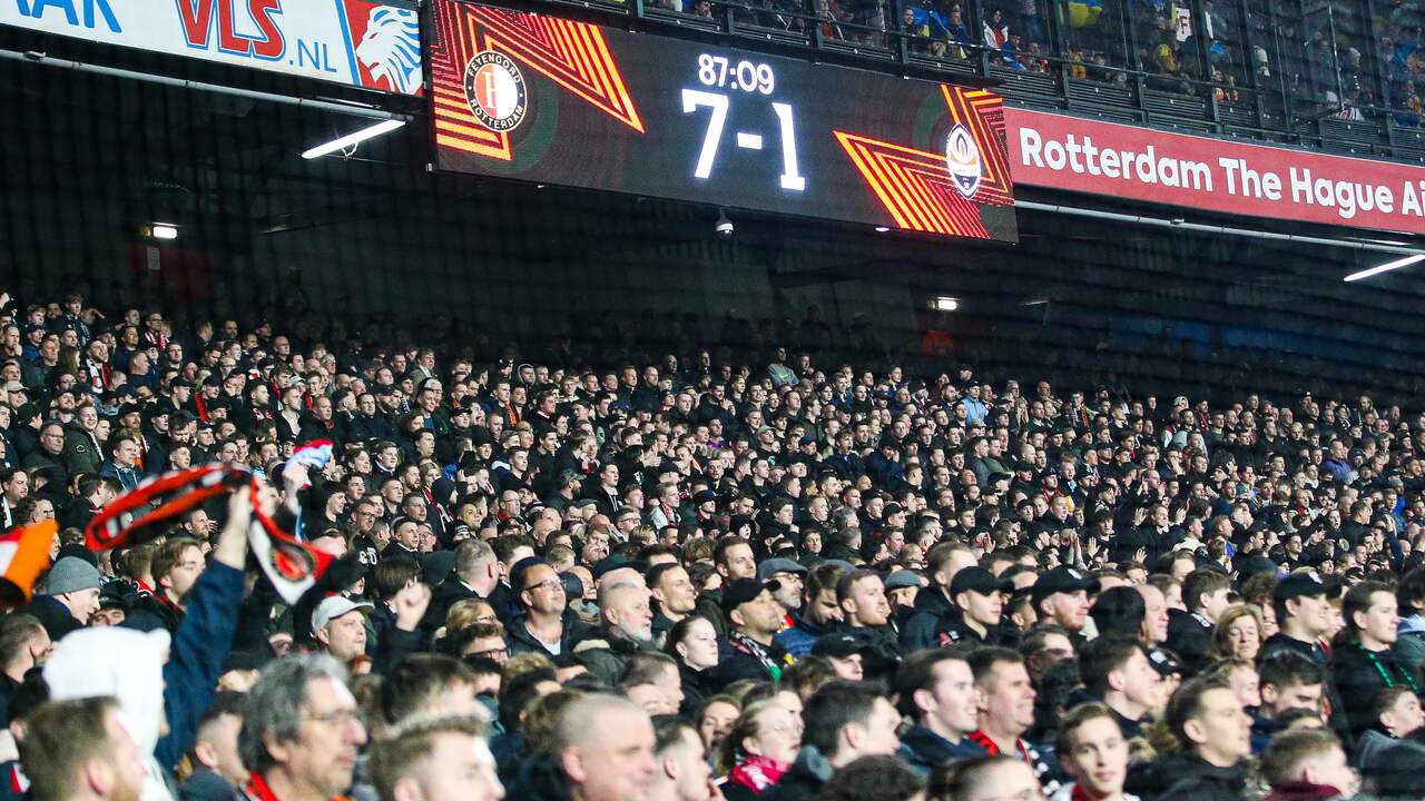 Beeld uit video: Shakhtar Donetsk doet iets terug tegen Feyenoord:Kelsy maakt 7-1